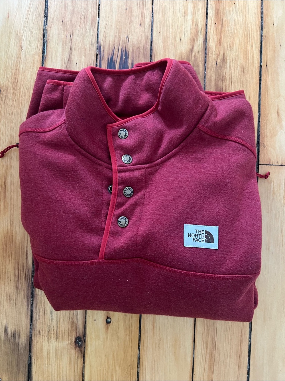 The North Face Men’s Red Snap-Front Crewneck Sweater